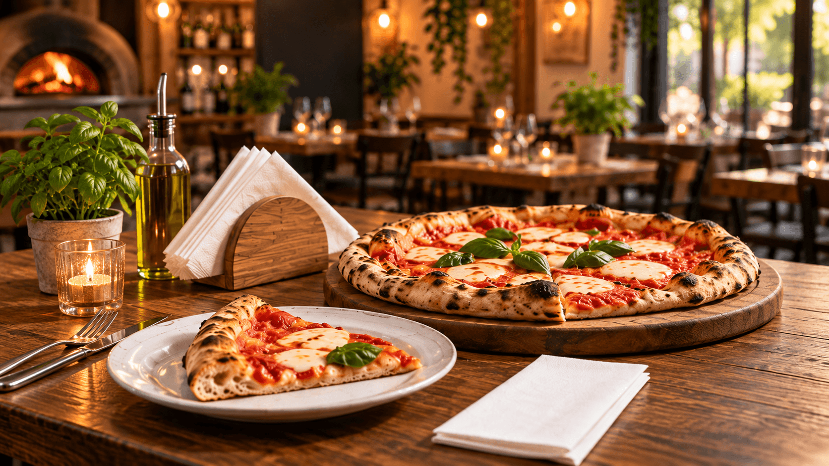 Servilletas para pizzerías: sala, reparto y empaquetado